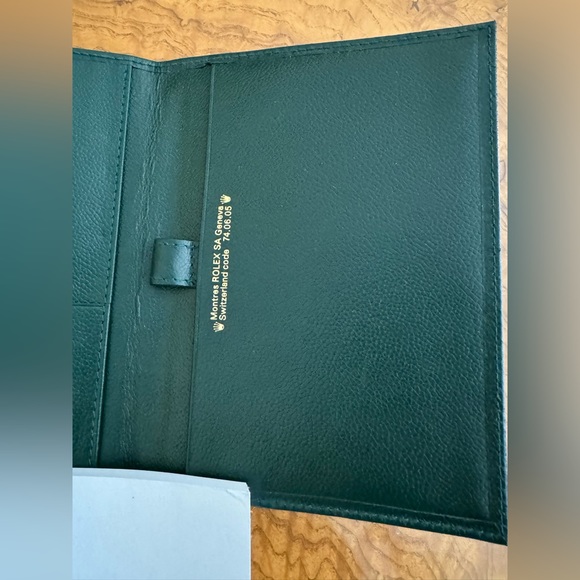Vintage New Genuine ROLEX Green Leather Note Pad . - Picture 4 of 8